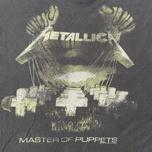 Gildan Mens XL T-Shirt Black Metallica Master of Puppets Band Graphic 2016